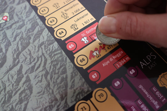 100 Passes Cycling Challenge Rubbelkarte für Radfahrer, Schweiz (Rahmen oder Box)