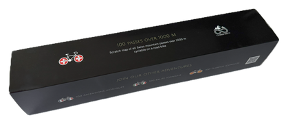 100 Passes Cycling Challenge Rubbelkarte für Radfahrer, Schweiz (Rahmen oder Box)