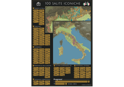 100 Salite Iconiche - Rad-Rubbelkarte Italien