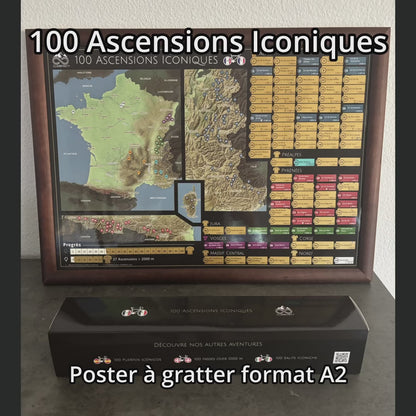 100 Ascensions Iconiques – Fahrrad-Rubbelkarte Frankreich (A2-Format)